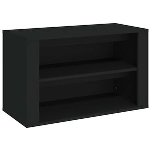 vidaXL &Eacute;tag&egrave;re &agrave; chaussures Noir 75x35x45 cm Bois d'ing&eacute;nierie
