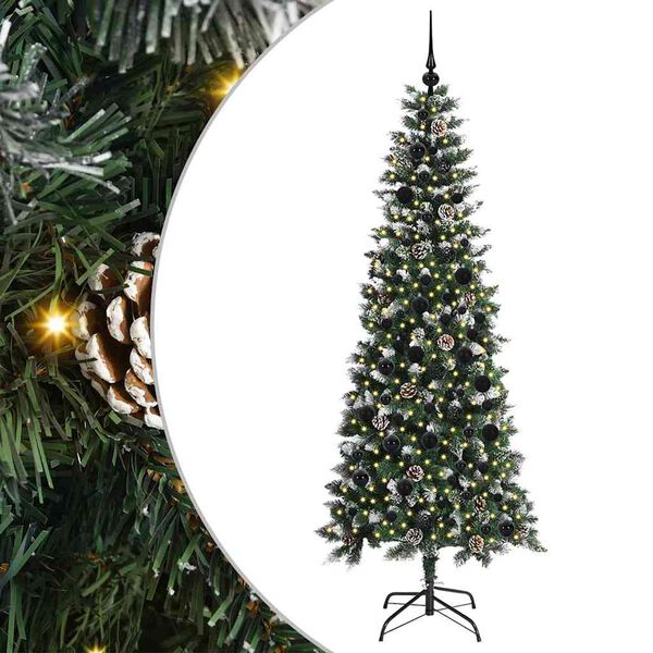 vidaXL Sapin de No&euml;l artificiel Vert 210 cm PVC, plastique et acier