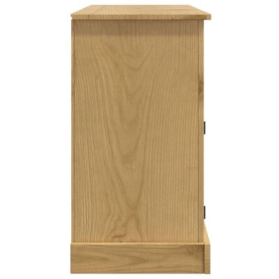 Buffet Haut Corona En Pin Massif 112x43x196 Cm - 6 Portes, 3 Tiroirs, Style Rustique élégant