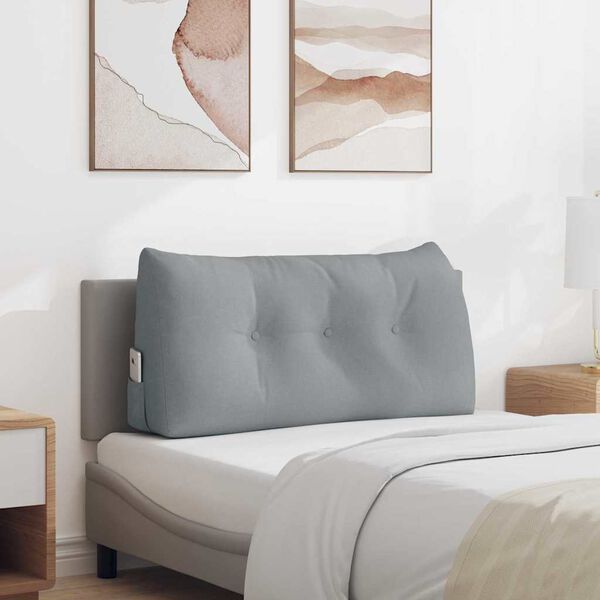vidaXL Coussin de Dos Gris clair 100 x 24 x 50 cm tissu