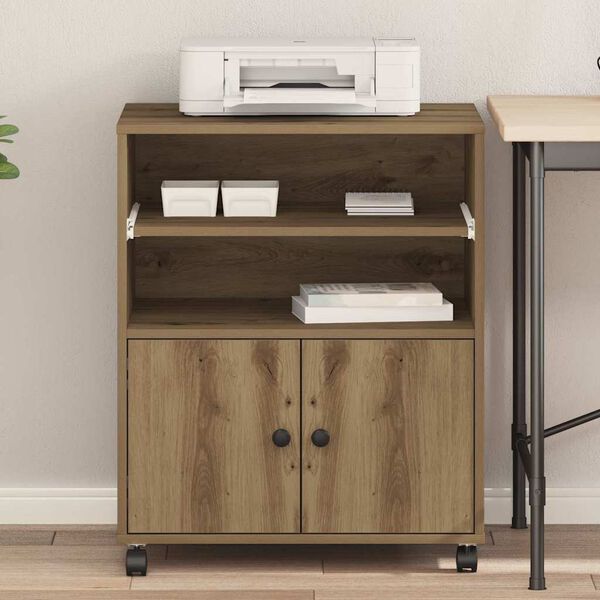 vidaXL Support d'imprimante Chêne artisanal 60 x 48 x 74 cm