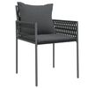 vidaXL Chaises de jardin avec coussins lot de 4 noir 54x61x83 cm rotin