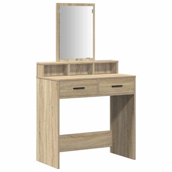 vidaXL Table de Toilette avec tiroir Ch&ecirc;ne Sonoma 79 x 41 x 140 cm