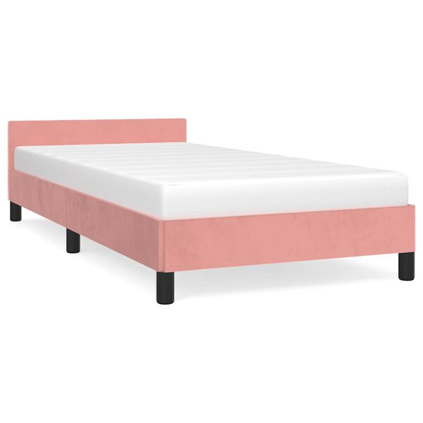 vidaXL Cadre de lit et t&ecirc;te de lit sans matelas rose 90x200 cm velours