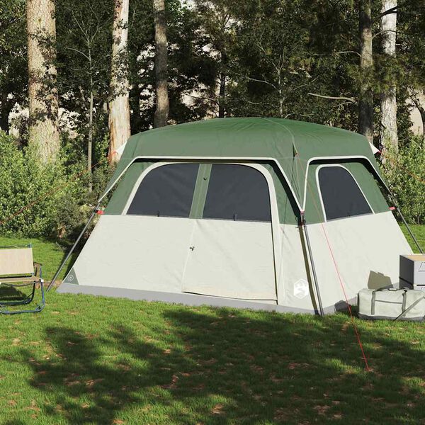 vidaXL Tente de cabine familiale 6 personnes vert imperm&eacute;able