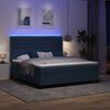 vidaXL Lit &agrave; ressort LED avec matelas Bleu 180 x 200 cm tissu