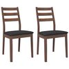 vidaXL Chaises &agrave; manger coussins 2 pcs marron bois massif caoutchouc