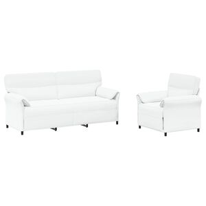 vidaXL Ensemble de Canap&eacute;s 2 pc Blanc Tissu