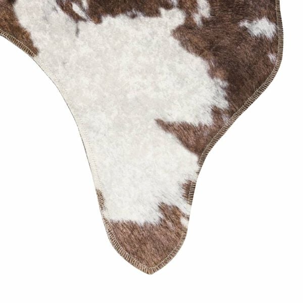 vidaXL Tapis marron et blanc motif vache lavable