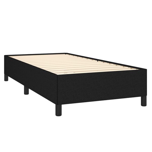 vidaXL Sommier &agrave; lattes de lit avec matelas Noir 90x200 cm Tissu