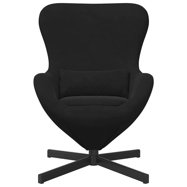 vidaXL Fauteuil &oelig;uf Noir 63 x 73 x 90 cm Velours