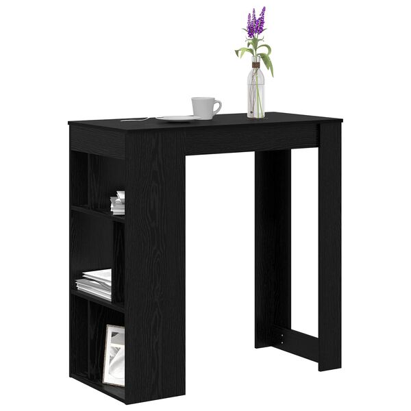 vidaXL Table de bar Ch&ecirc;ne noir 102 x 50 x 103,5 cm Bois d'ing&eacute;nierie