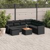 vidaXL Salon de jardin 8 pcs avec coussins noir r&eacute;sine tress&eacute;e