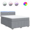 vidaXL Sommier &agrave; lattes de lit avec matelas Gris clair 160x200cm Tissu