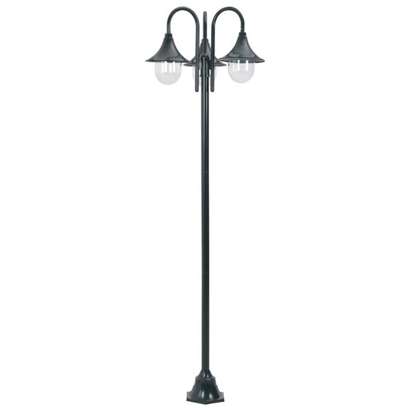 vidaXL Lampadaire de jardin E27 220cm Aluminium 3 lanternes Vert fonc&eacute;