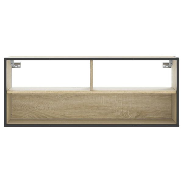 vidaXL Meuble TV ch&ecirc;ne sonoma 100x31x39,5cm bois d'ing&eacute;nierie et m&eacute;tal