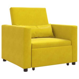 vidaXL Canap&eacute;-lit escamotable simple Jaune Velours