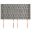 vidaXL Tête de lit avec oreilles Gris clair 163x16x118/128 cm Velours