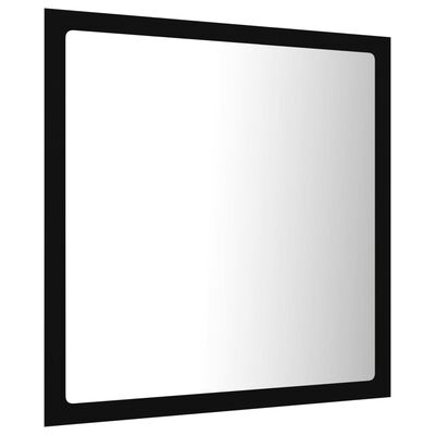 vidaXL Miroir à LED de salle de bain Noir 40x8,5x37 cm Acrylique