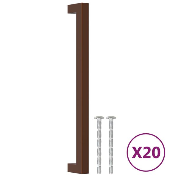 vidaXL Poign&eacute;es d'armoire 20 pcs bronze 224 mm acier inoxydable