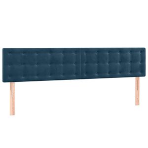 vidaXL T&ecirc;tes de lit Bleu fonc&eacute; 160 x 5 x 78/88 cm Velours