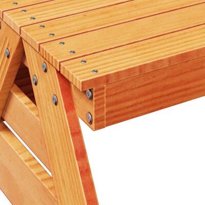 vidaXL Table de pique-nique pour enfants cire marron bois massif pin