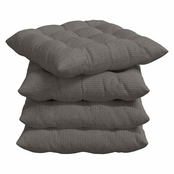 vidaXL Coussins de siège 4 pcs Gris clair 40 x 40 x 6 cm