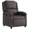 vidaXL Fauteuil inclinable électrique marron foncé cuir véritable