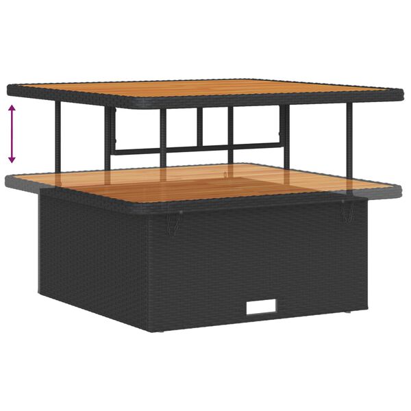 vidaXL Ensemble de canap&eacute; de jardin 8 pcs Noir polyrotin