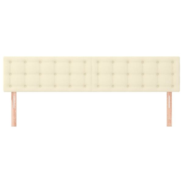 vidaXL T&ecirc;tes de lit Cr&egrave;me 180x5x78/88 cm Similicuir