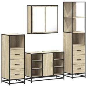 vidaXL Ensemble de meubles de salle de bain 4 pcs ch&ecirc;ne sonoma