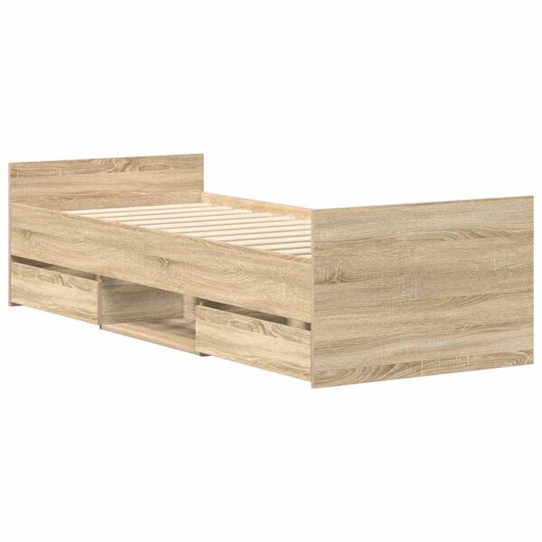 vidaXL Cadre de lit sans matelas chêne sonoma 100x200 cm