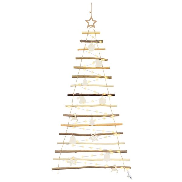 vidaXL Sapin de No&euml;l avec 80 LED Naturel 150 cm fr&ecirc;ne massif
