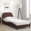 vidaXL Cadre de lit avec LED sans matelas Zadar marron 90x190 cm