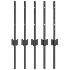 vidaXL Poteau de cl&ocirc;ture ench&acirc;ss&eacute; 5 pi&egrave;ces Gris 80 cm
