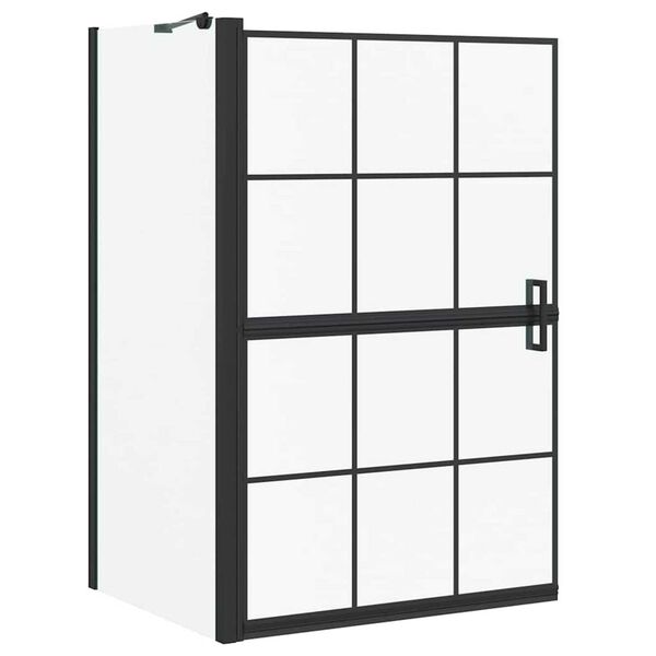 vidaXL &Eacute;cran de douche de bain Noir et Transparent 116 x 68 x 128 cm