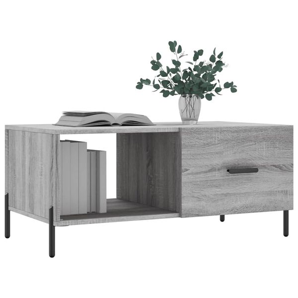 vidaXL Table basse sonoma gris 90x50x40 cm bois d'ing&eacute;nierie