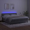 vidaXL Sommier &agrave; lattes de lit avec matelas LED Gris clair 160x200 cm