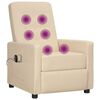 vidaXL Fauteuil électrique de massage Crème Tissu