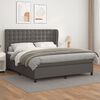 vidaXL Sommier &agrave; lattes de lit avec matelas Gris 160x200 cm Similicuir