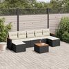vidaXL Salon de jardin 8 pcs avec coussins noir r&eacute;sine tress&eacute;e