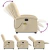 vidaXL Fauteuil inclinable de massage &eacute;lectrique Cr&egrave;me Tissu