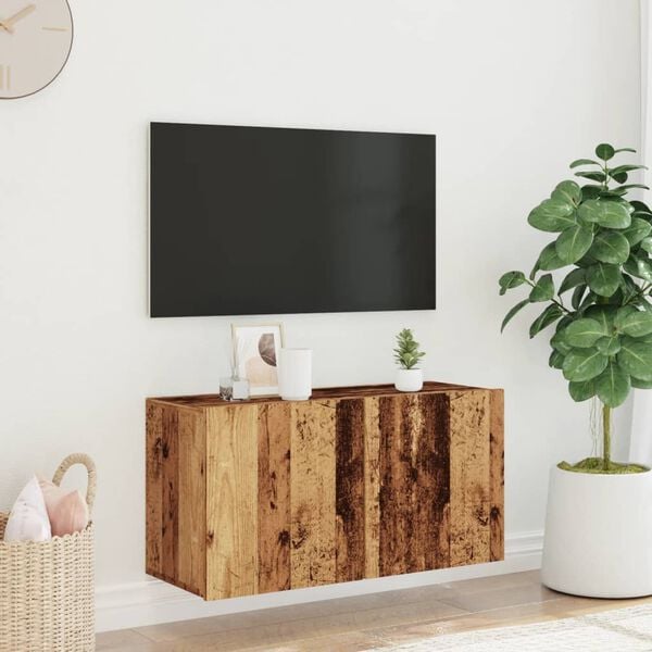 vidaXL Meuble TV mural vieux bois 80x30x41 cm