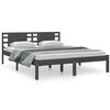 vidaXL Cadre de lit sans matelas gris 150x200 cm bois massif