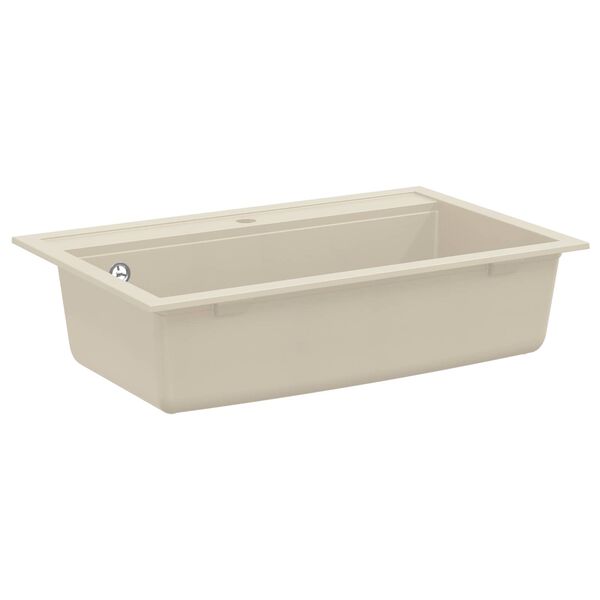 vidaXL &Eacute;vier de cuisine Granit Seul lavabo Beige