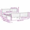 vidaXL Cadre de lit Marron et noir 180 x 200 cm Bois massif en pin