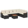 vidaXL Salon de jardin 9 pcs avec coussins noir r&eacute;sine tress&eacute;e