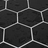 vidaXL Carreau hexagonal 50 pcs Noir 30 x 30 cm Polyur&eacute;thane et PET