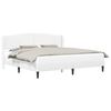 vidaXL Cadre de lit avec t&ecirc;te de lit Blanc 200 x 200 cm Simili cuir