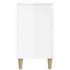 vidaXL Meuble d'&eacute;vier blanc brillant 80x33x60 cm bois d'ing&eacute;nierie